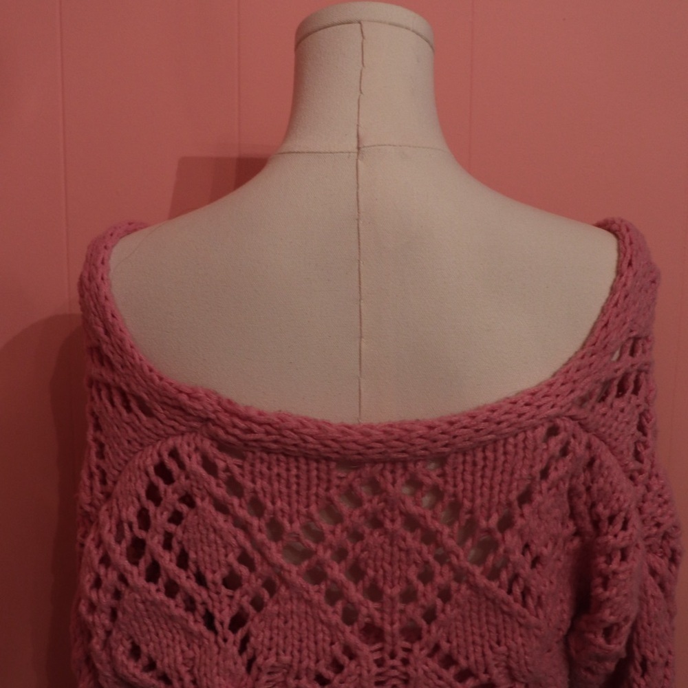 🌸 Storia Pink Crochet Knit Tie-Front Cardigan – Size Medium 🌸 - Picture 6 of 7